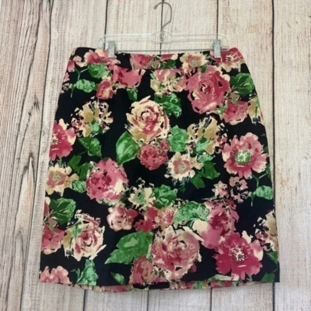 Talbots Womens Floral Pencil Career Skirt size 16W Petite
